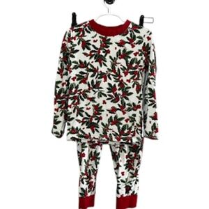 Rachel Parcell Pajama Set Kid 8 Red Festive Holiday Christmas Poinsettia School